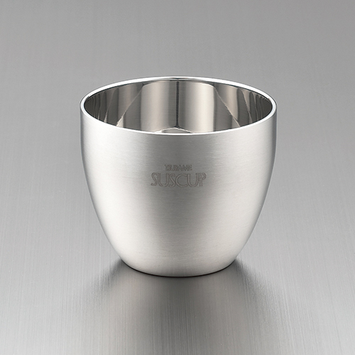 18-8ステンレス二重構造ヘアライン仕上げ さくらぐいのみ / シルバー