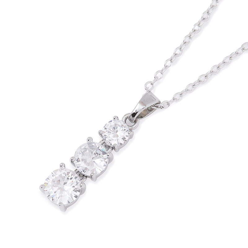 ミチコ ロンドン コシノ ラウンドスリーストーンペンダント / シルバー