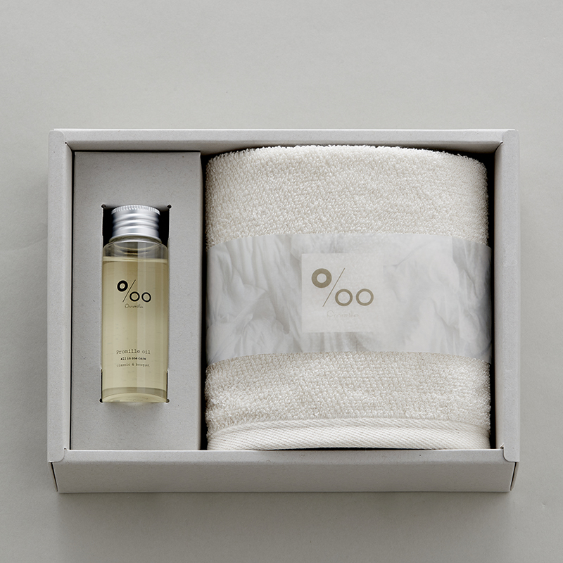 Promille プロミルオイル&オーガニックパイルタオル ギフトセット