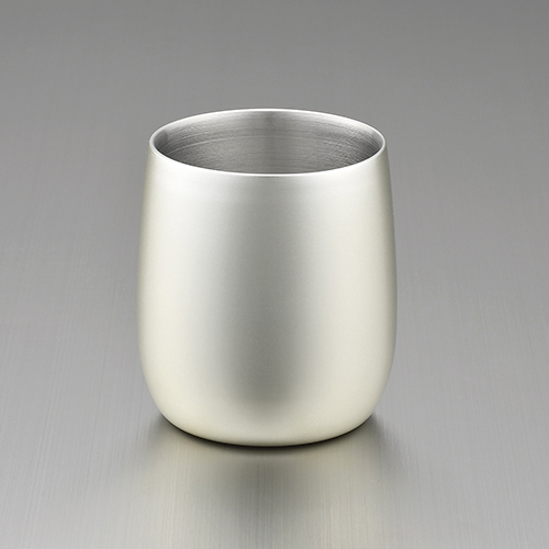 18-8ステンレス二重構造エレガンスフリータンブラー / シャンパンシルバー