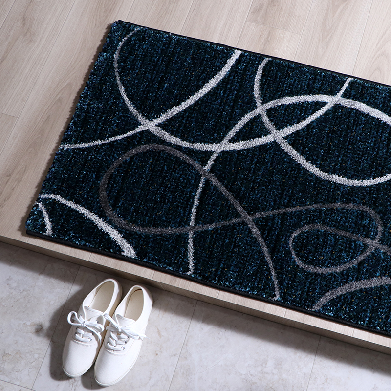 ウィルトン玄関マット:エステラ 60×90cm / ネイビー