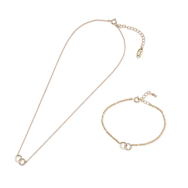ミチコ ロンドン コシノ ダブルリングペンダント・ブレスレットセット / ゴールド