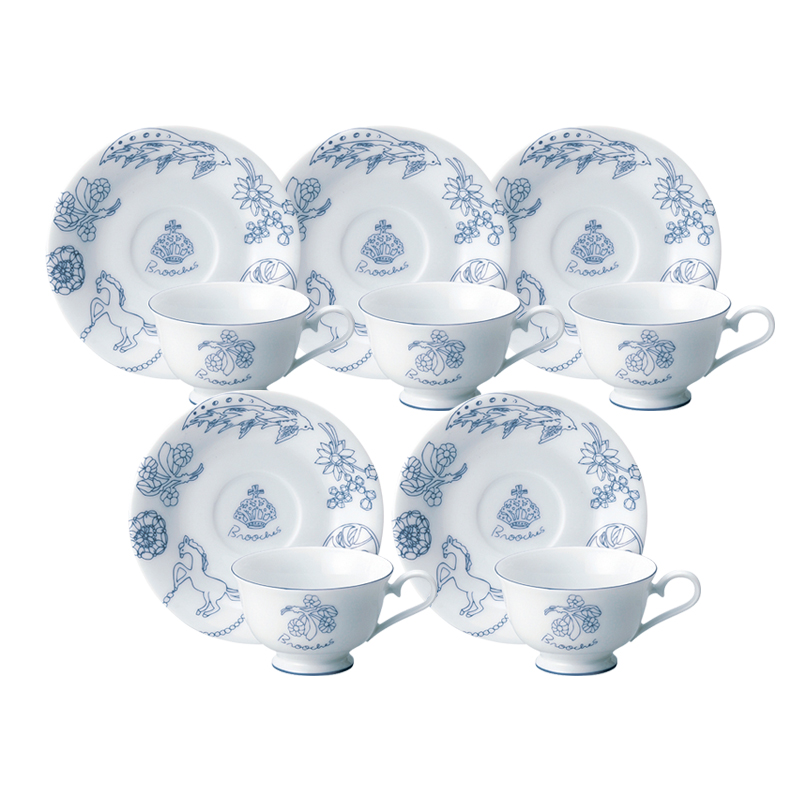 Brooches ティーカップ&ソーサー 5客 スプーン付