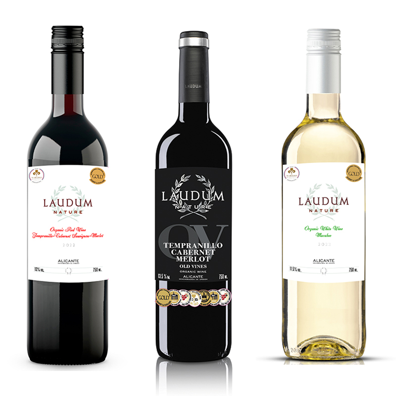 ラウデュム スペイン金賞受賞 オーガニックワイン赤白3本飲み比べ