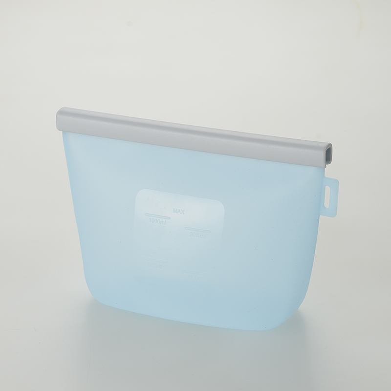 くり返し使えるシリコン保存バッグ1000ml / ブルー